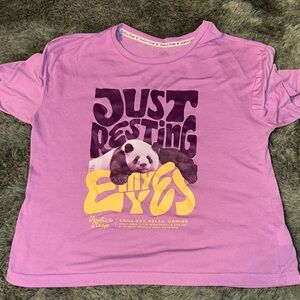 Justice Purple Dog Tee with Panda Design